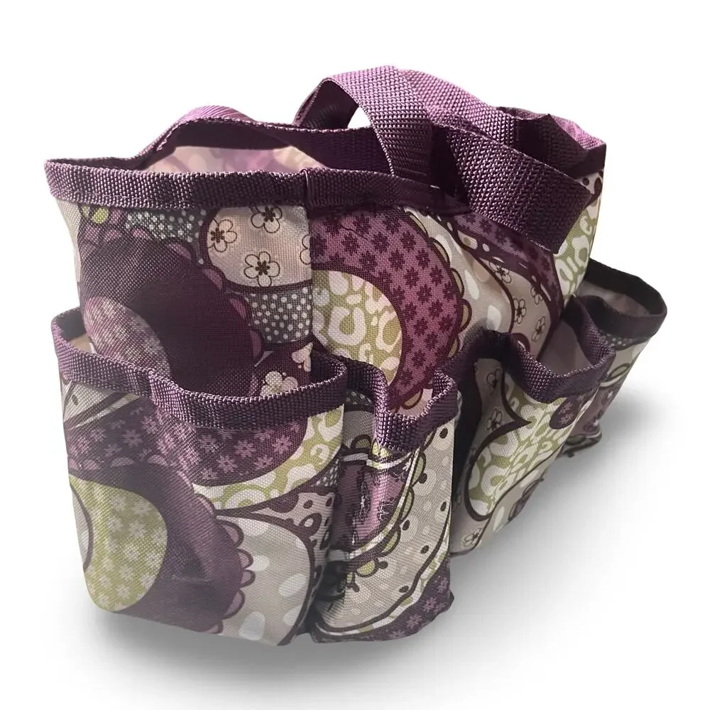 Thirty-One All-In Organizer Mini Utility Tote Bag Plum Awesome Blossom Purple